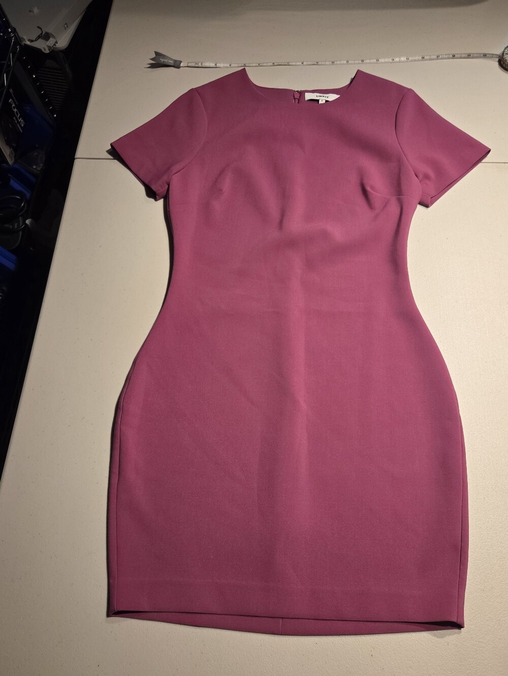 Likely Raspberry Manhattan Short Sleeve Sheath Dress